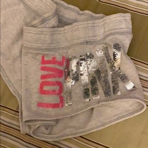 Pink Victoria secret bling sleep shorts